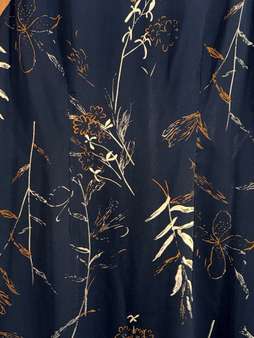 Vtg Studio C Plus Black Midi Dress with Gold Floral Accents - Picture 9 of 11